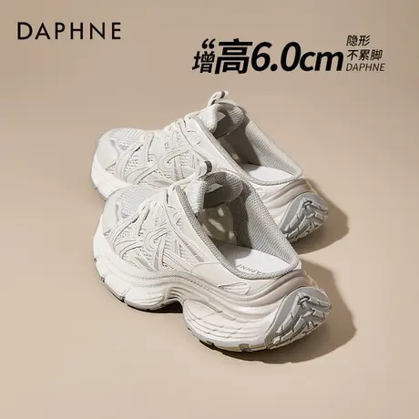 达芙妮包头半拖鞋女2025新款夏季凉鞋一脚蹬透气网鞋厚底老爹鞋子图片