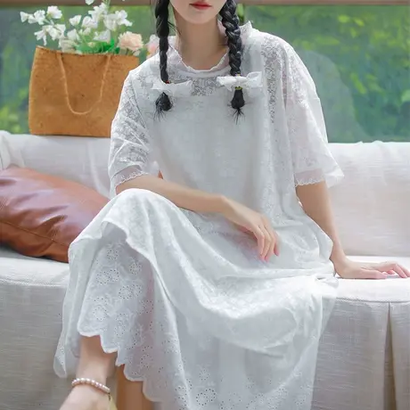 胖妹妹大码法式复古蕾丝连衣裙+背心针织连衣裙商品大图