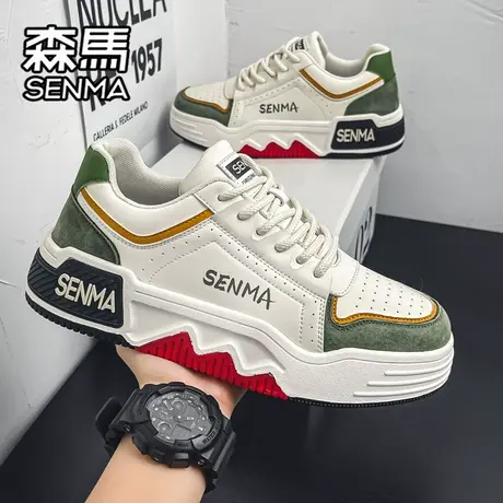 森马男鞋春秋季小众设计感百搭休闲低帮板鞋运动厚底增高小白潮鞋商品大图