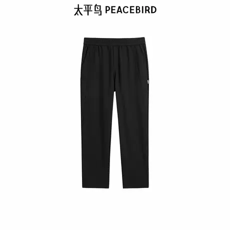 【商场同款】太平鸟男装休闲裤冬季新款宽松黑色运动裤 B2GME4282商品大图