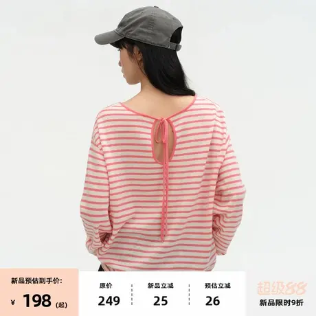 【8/07 0点新品9折】omont蛋挞家100%羊毛前后两穿系带针织毛衣图片