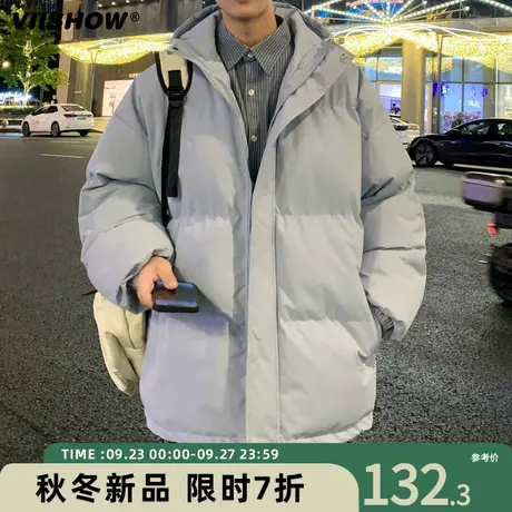 VIISHOW棉衣潮流宽松男生2023冬季新款加绒加厚连帽面包棉服外套商品大图