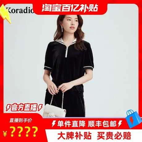 【百补穿搭馆】莱蒂尔秋季时尚减龄休闲海军领T恤女上衣商品大图