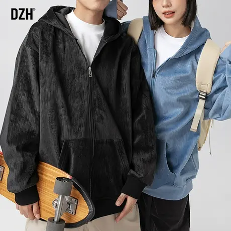 情侣连帽卫衣外套男春秋款日系拉链开衫上衣202新款连帽衫情侣装商品大图