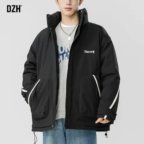 男士美式高街棉服冬季新款男棉衣2023年加厚立领外套潮牌保暖棉袄商品大图