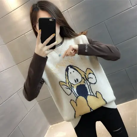 背心外套女2023年春款宽松慵懒风打底针织衫洋气女士毛衣马甲商品大图