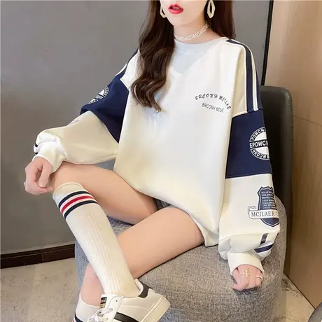 早春卫衣女春秋韩版宽松bf慵懒风薄款ins上衣vintage外套棒球服潮商品大图