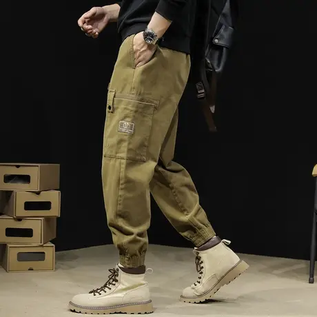 美式工装裤男士春季2024新款潮牌束脚男裤宽松大码男款休闲裤春秋商品大图