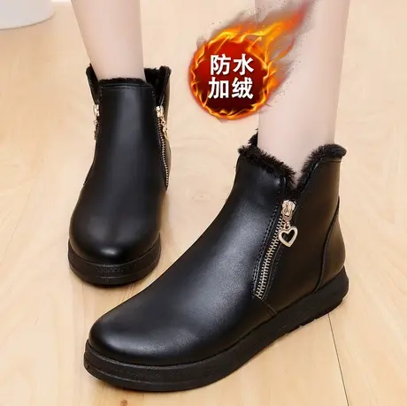 冬季加绒加厚棉鞋女高帮保暖防水防滑雪地靴女短筒户外韩版短靴子图片