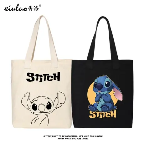 史迪仔手提包史迪奇单肩包帆布包帆布袋托特包女补习上课手拎书包商品大图