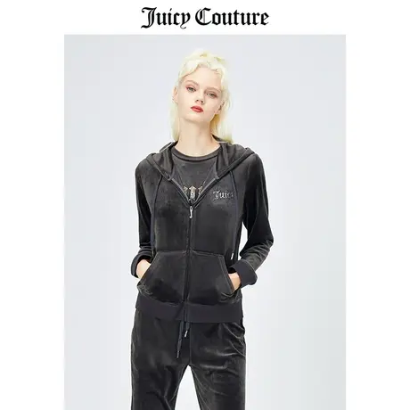 Juicy Couture橘滋天鹅绒外套女春季新款美式运动连帽夹克上衣商品大图