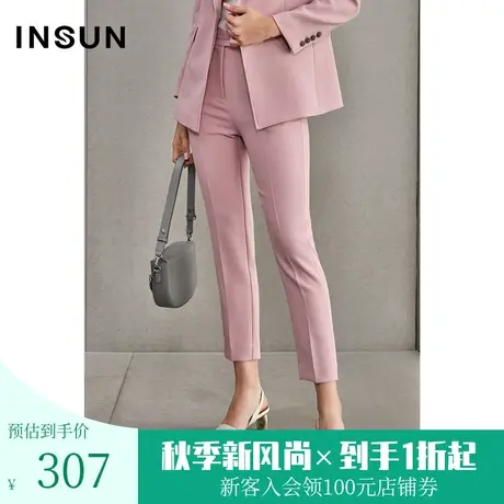 恩裳商场同款女装春季经典时尚修身通勤职业西裤直筒九分裤商品大图