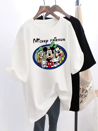 白色仿棉短袖t恤女2023早春新款大码女装ins超火港味复古chic上衣图片