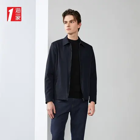 海一家商务休闲翻领外套新款职业简约中年男士夹克商品大图