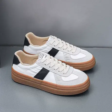 2023拼色情侣设计感德训鞋港风chic百搭复古小白鞋ins潮休闲板鞋商品大图