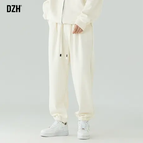 男生米白色运动裤束脚卫裤男春秋潮牌2024新款休闲裤长裤宽松裤子商品大图