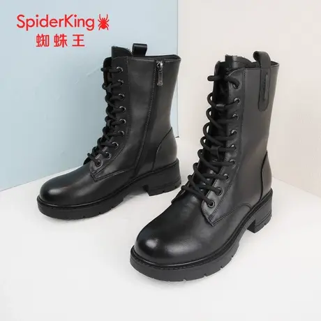 SPIDER KING/蜘蛛王马丁靴女真皮2023冬商场新款中筒薄绒爆款防寒商品大图