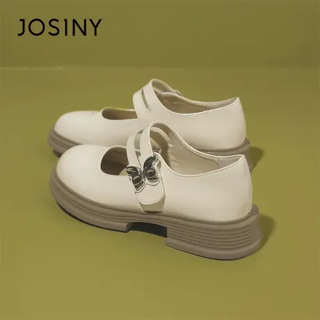 Josiny/卓诗尼玛丽珍鞋2024年新款春季法式一脚蹬高级粗跟单鞋子商品大图