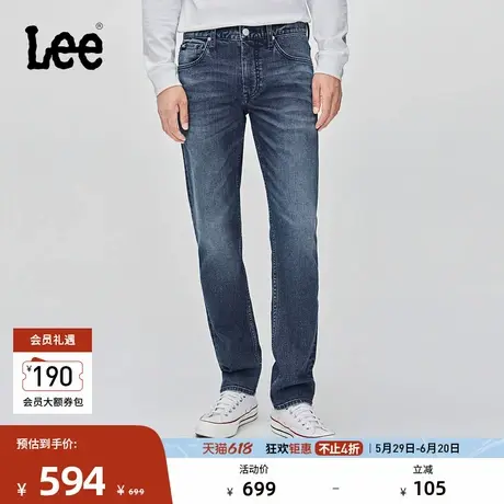 Lee25早秋新品723修身中腰直筒五袋款深蓝色男牛仔裤潮流A08759图片