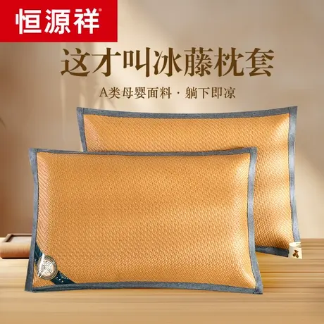 恒源祥夏季冰丝豆豆枕套一对装家用枕头套48x74cm整头枕芯内胆套商品大图