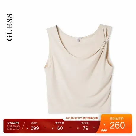 GUESS25年新款夏季女士甜美气质褶皱设计上衣背心-W5GP22KAQL2商品大图
