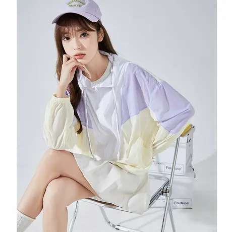 唐狮连帽时尚防晒衣女新款外套夏长袖宽松轻薄透气防晒上衣k2商品大图