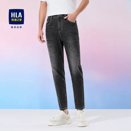 HLA/海澜之家SPRINTING SMILE系列牛仔裤25春夏新刺绣锥形裤子男商品大图