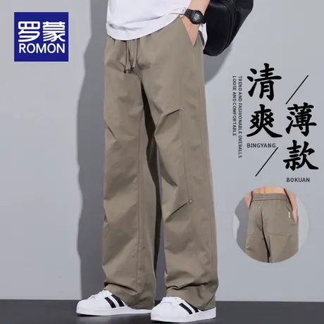 罗蒙工装裤男士2025新款美式高街直筒宽松伞兵裤户外春夏季休闲裤商品大图