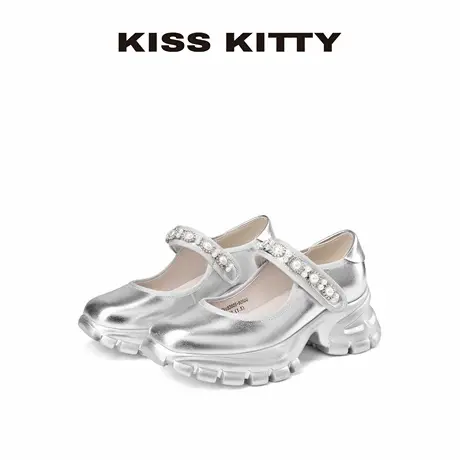 KISSKITTY厚底玛丽珍女鞋2025新款夏季外穿增高鞋子复古芭蕾单鞋图片