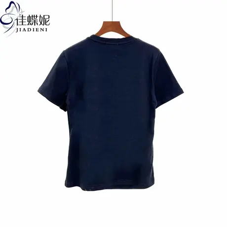 美式夏季正肩短袖T恤女时尚显瘦百搭简约休闲上衣商品大图