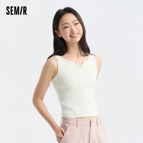 森马背心女短款针织内搭显高女士2024夏新款紧身纯色上衣百搭气质商品大图