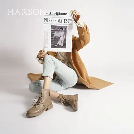 【清仓女鞋】哈森199元起女靴通勤潮靴弹力靴时装靴休闲舒适百搭商品大图