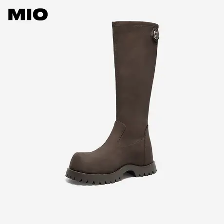 张艺凡同款MIO米奥弹力靴冬新款厚底圆头长筒袜靴瘦瘦靴女靴图片