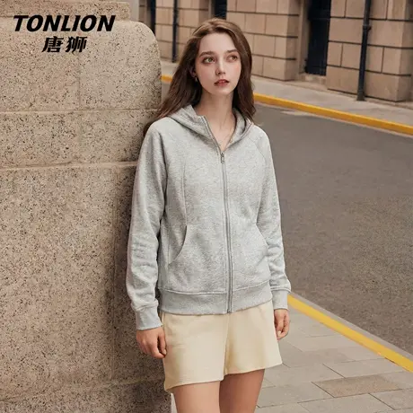 唐狮官方连帽外套女2026新款春季修身运动衫瑜伽服卫衣开衫上衣VC商品大图