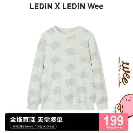 【Wee联名系列】乐町满印卫衣秋季新款圆领卫衣宽松C2BFC4202图片
