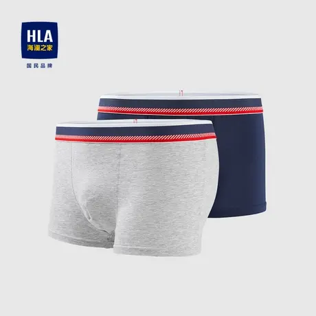HLA/海澜之家纯色针织平脚短裤腰部织带舒适透气内裤男图片