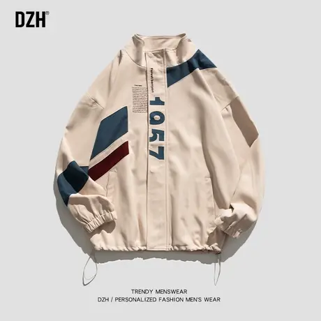 青少年字母印花运动外套男潮牌春秋款休闲立领夹克学院风2023新款商品大图