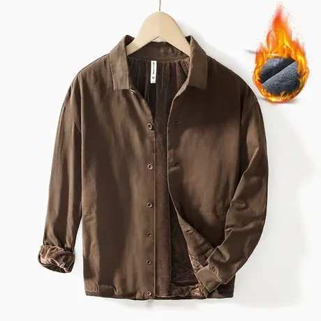 外套男秋冬款加绒棉夹克男2023新款男士冬款翻领男装休闲上衣潮流图片