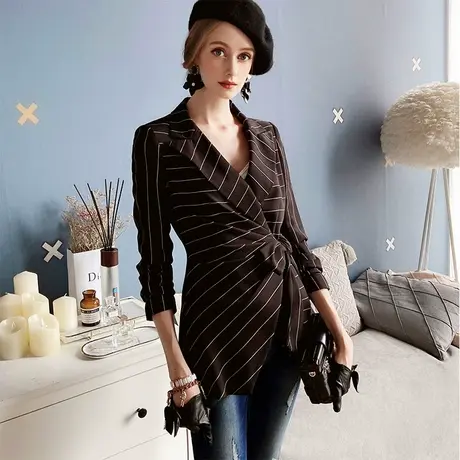 【直播】粉红大布娃娃西服外套女秋季西装复古时尚休闲百搭上衣图片