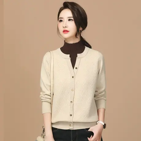 新品88折】美拉德半高领假两件毛衣女士冬季新款打底针织衫图片