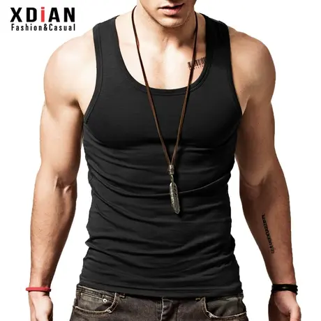 美式背心男款士纯棉弹力运动健身紧身跨栏打底内搭穿贴身冬季保暖商品大图