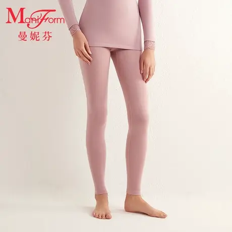 曼妮芬弹力腰头美型中腰暖裤打底秋长裤女士内穿舒适裤子20210456商品大图