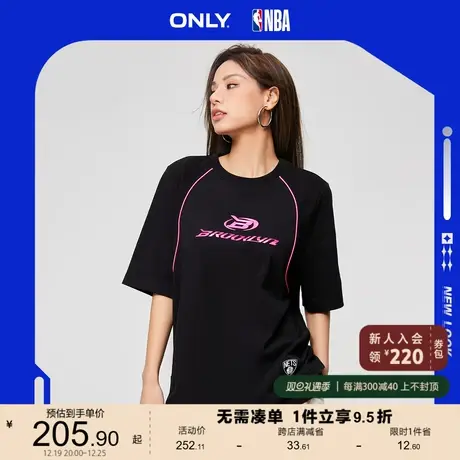 ONLY奥莱夏季NBA联名款潮酷字母宽松圆领T恤女图片