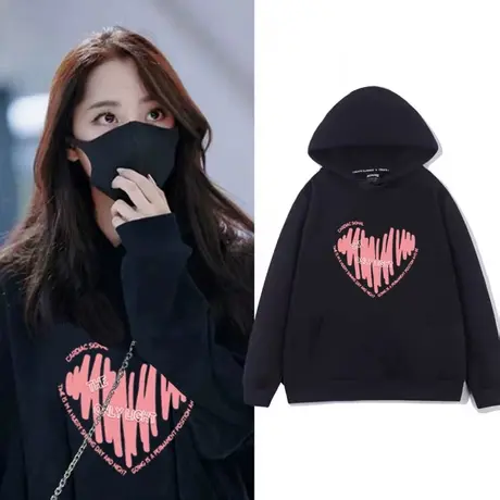 卫衣女连帽2023秋冬新款长袖减龄印花上衣百搭宽松外套小个子女装图片