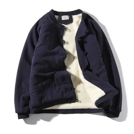 冬装中国风外套男加绒复古盘扣棉服中式唐装棉袄汉服棉衣宽松大码图片