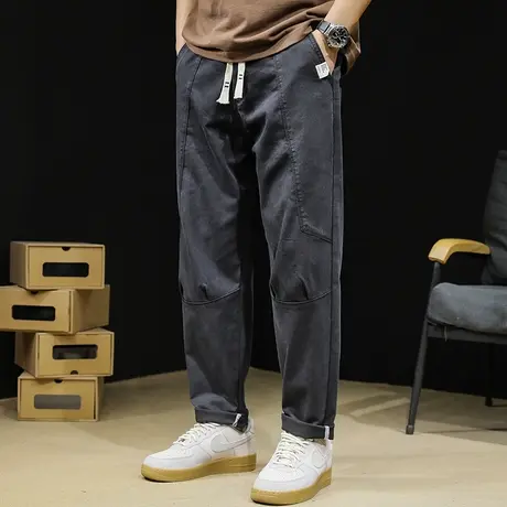小直筒休闲裤男春季2024新款潮牌男裤宽松大码男士春秋薄工装裤子商品大图