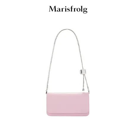 【经典搭配系列】玛丝菲尔春季新款粉色牛皮革链条女士单肩包商品大图