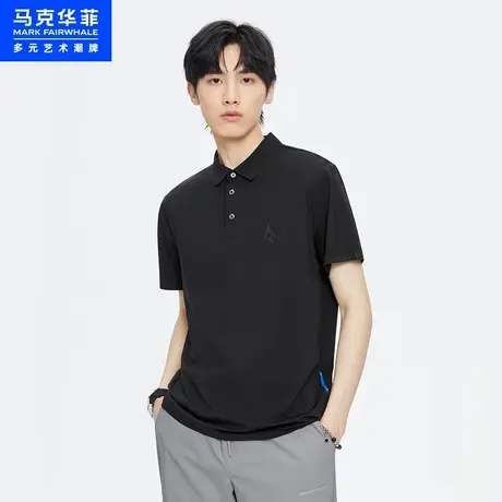 商场同款马克华菲鲸鱼印花弹力短袖POLO衫男23季新款休闲通勤上衣图片
