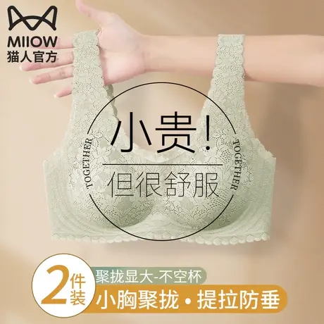 猫人内衣女聚拢小胸收副乳防下垂胸罩美背运动无痕提拉软支撑文胸图片