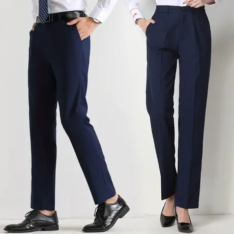 新款别克4S店工作服2023宝蓝色男西裤修身别克女长裤工装西装裤子图片